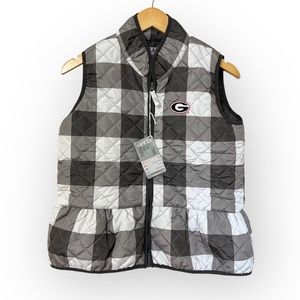 Georgia Bulldogs Garb Plaid Quilted Vest—Girls XL
